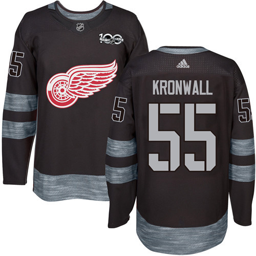 Adidas Red Wings #55 Niklas Kronwall Black 1917-100th Anniversary Stitched NHL Jersey
